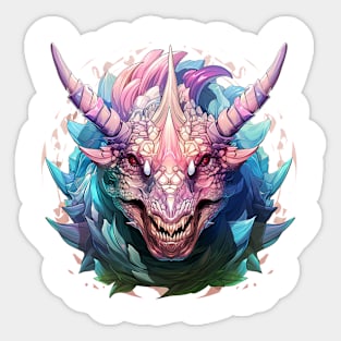 An abstract design featuring a triceratops Sticker